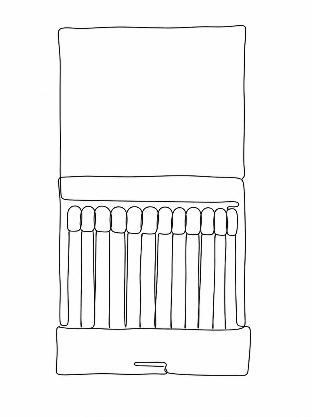 Sketch illustration of an open matchbook